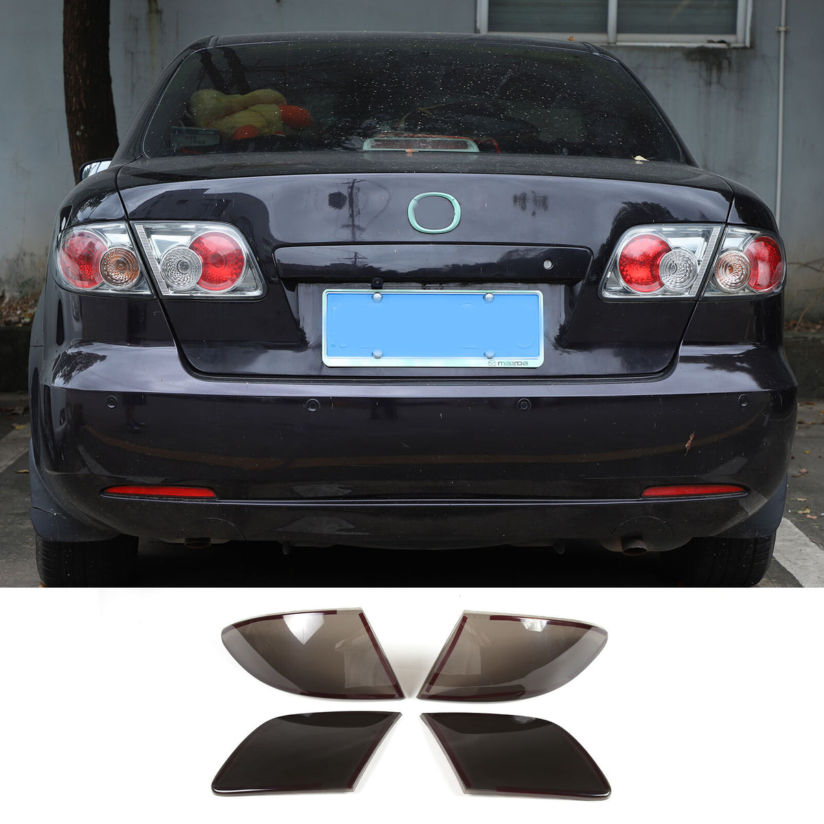 Smoked Black Tail Light Lamp Guard Cover Trim Bezels for Mazda 6 GG 2004~2008 21