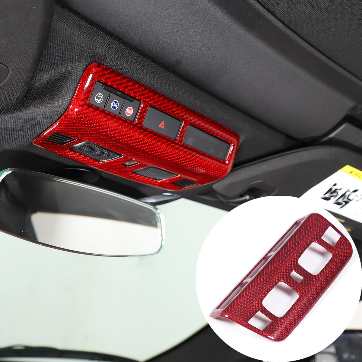 Red Real Carbon Fiber Full Interior Set Decor Trim Kit for Corvette C8 20-25 94
