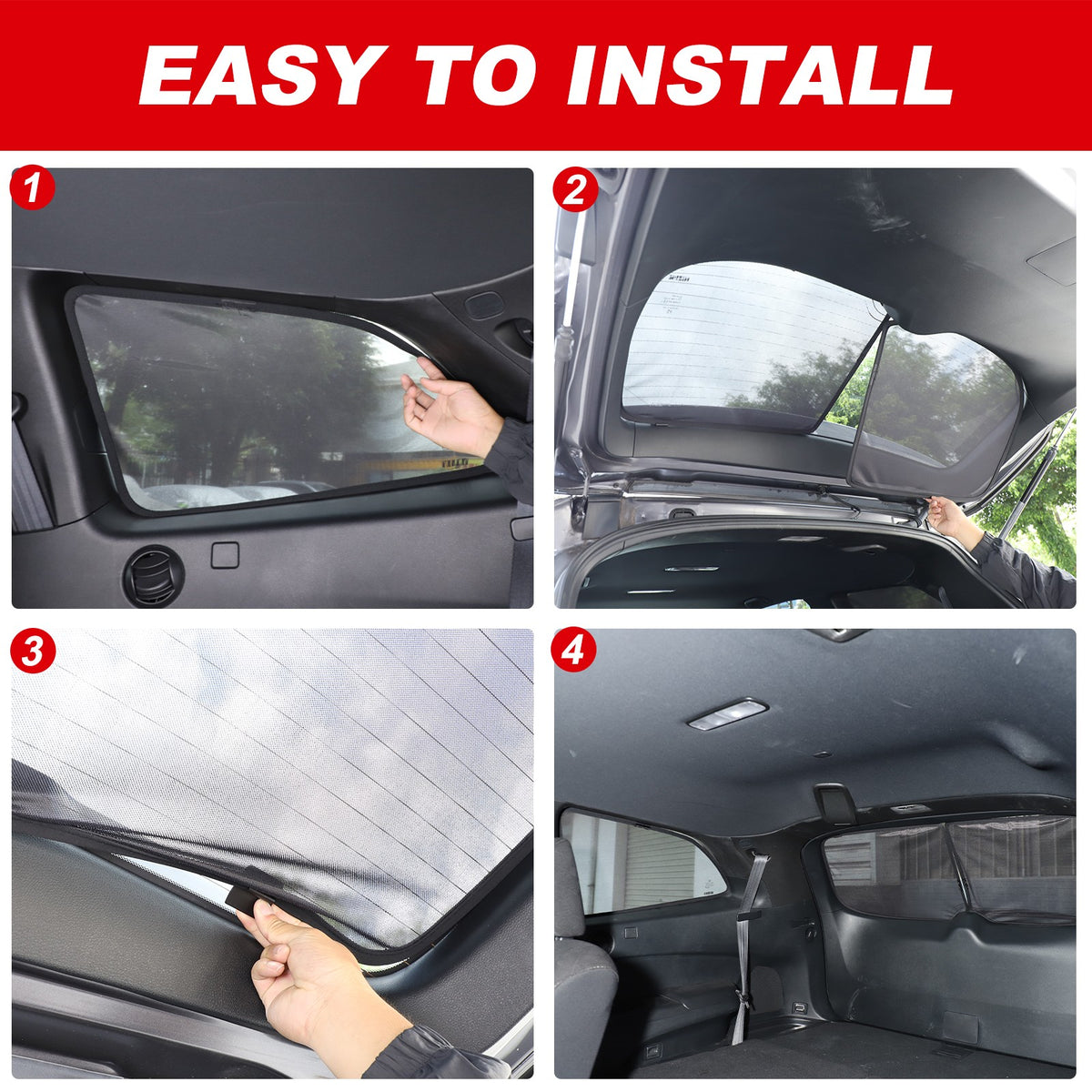 Rear Tailgate Window Mesh Screen Sunshade Sun Cover For Honda Pilot 2016-2022 21