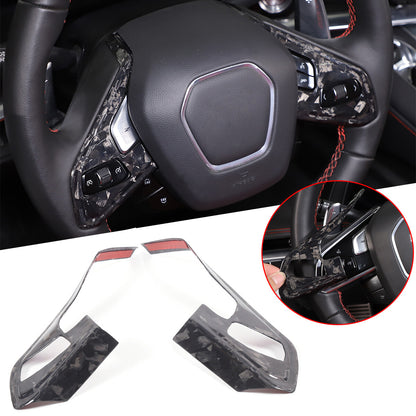 Real Carbon Fiber Steering Wheel Button Trim Cover For Corvette C8 2020-2026 - Variants 1-5 51