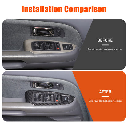 ABS Carbon Fiber Window Lift Switch Button Trim Frame For Honda Pilot 2003-2008 10
