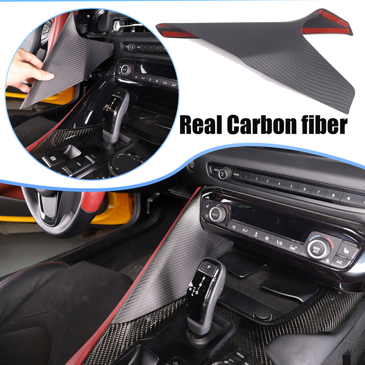 Matte Real Dry Carbon Fiber Center Console Side Panel Trim For GR Supra 2019-24 1