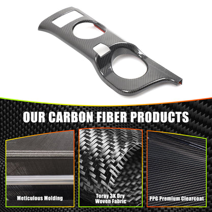 Real Carbon Fiber Center Console Cup Holder Panel Trim for Nissan 400Z 16