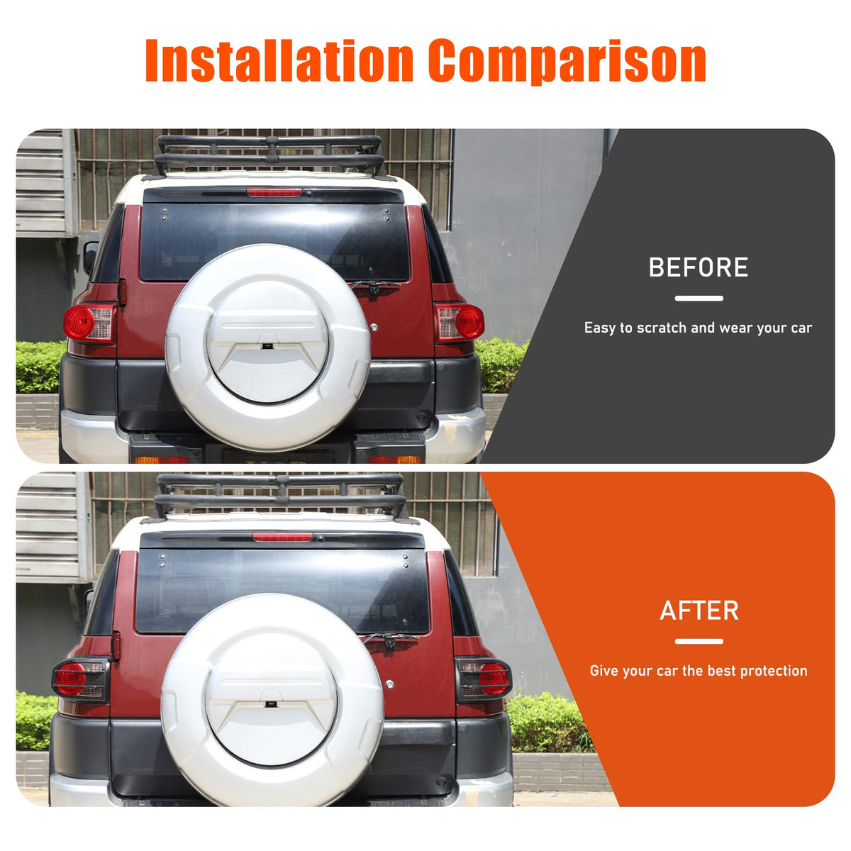 ABS Carbon Fiber Tail Light Cover Trim For Toyota FJ Cruiser 2007-2021 23