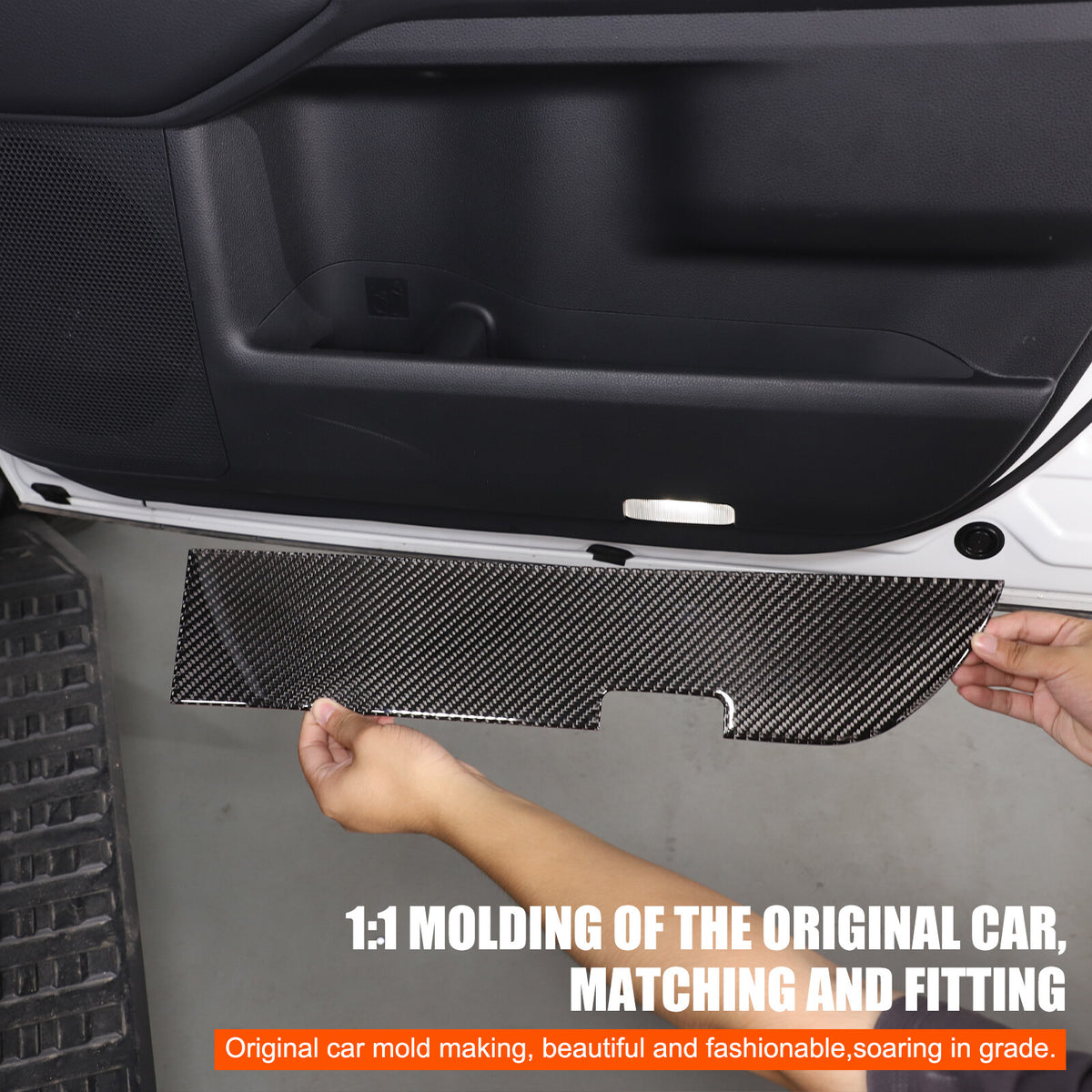 Carbon Front Door Panel Anti-Kick Trim Sticker For Toyota Land Cruiser LC250 24+ 5