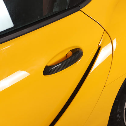 2pcs Real Carbon Door Handle Cover Trim For Toyota Supra A90 MK5 2019 2020 2021 3