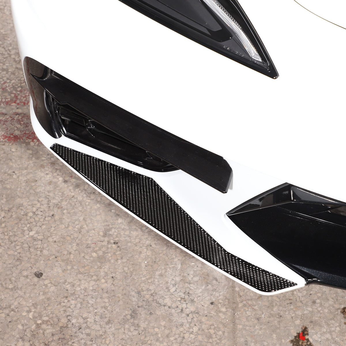 Carbon Fiber Front Bumper Lip shovel Corner Trim Cover For Corvette C8 20-26 US 8
