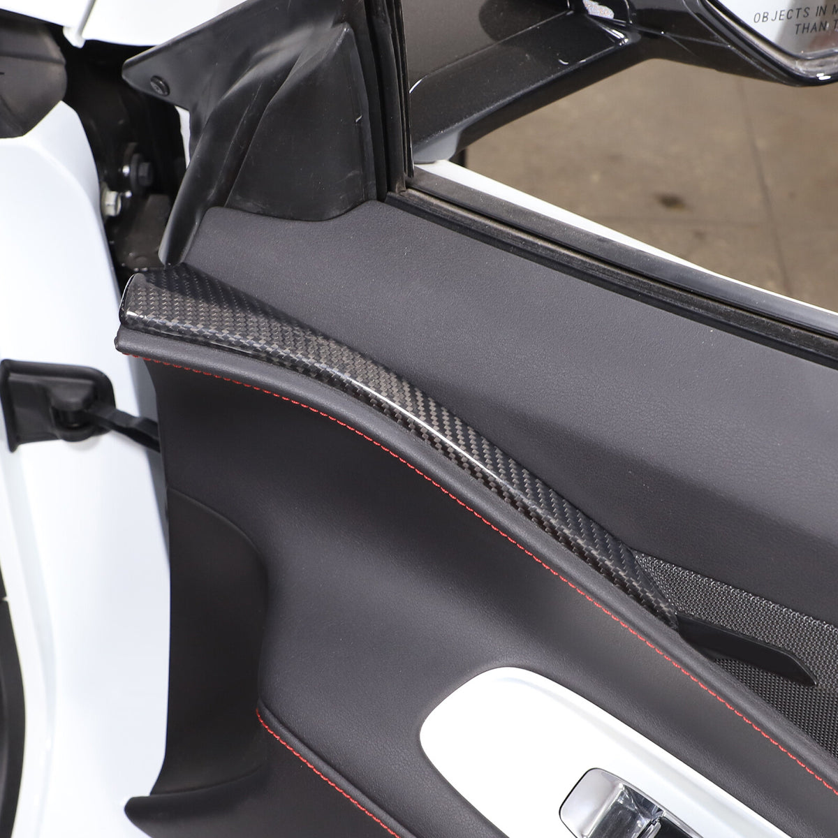 Real Carbon Fiber Interior Dashboard Side Panel Cover Trim Set For Corvette C8 5