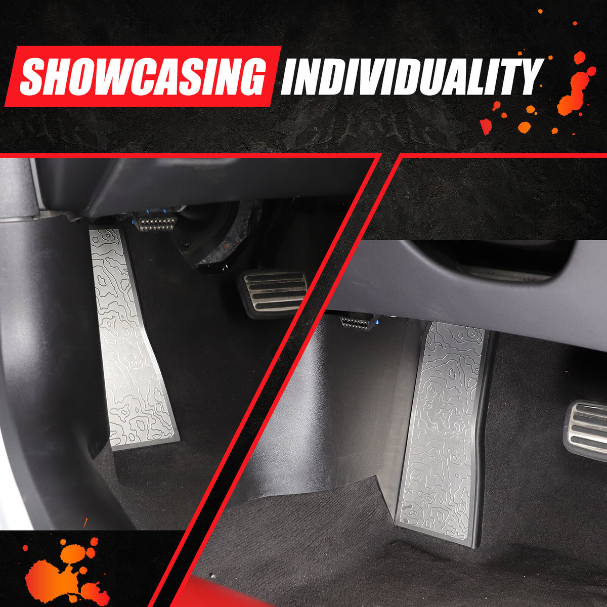 Silver Stainless Steel Left Foot Rest Pedal for Corvette C8 2020+ 11