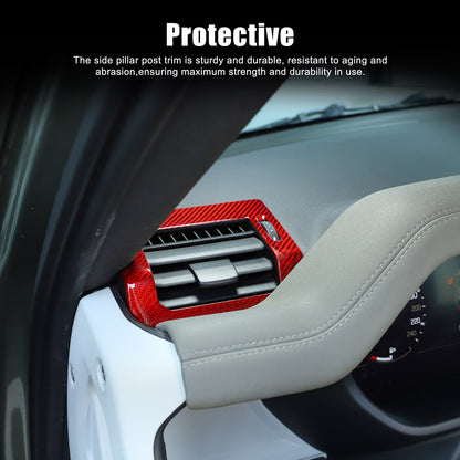 Red Real Carbon Fiber Air Vent Outlet Cover Trim For LR Defender L663 2020-24 17