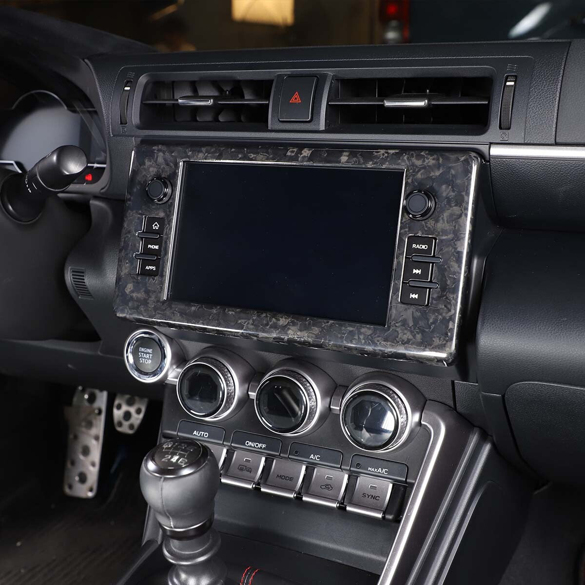 Forged Console GPS Navigation Panel Cover Trim For Toyota 86/Subaru BRZ 2022 8