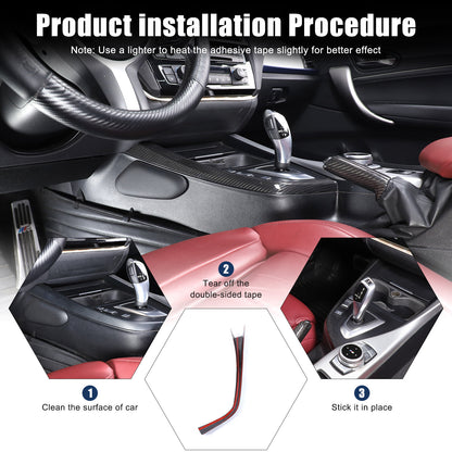 Real Carbon Fiber Gear Shift Side Trim L Strip For BMW 2 Series F22 F23 2014-19 20