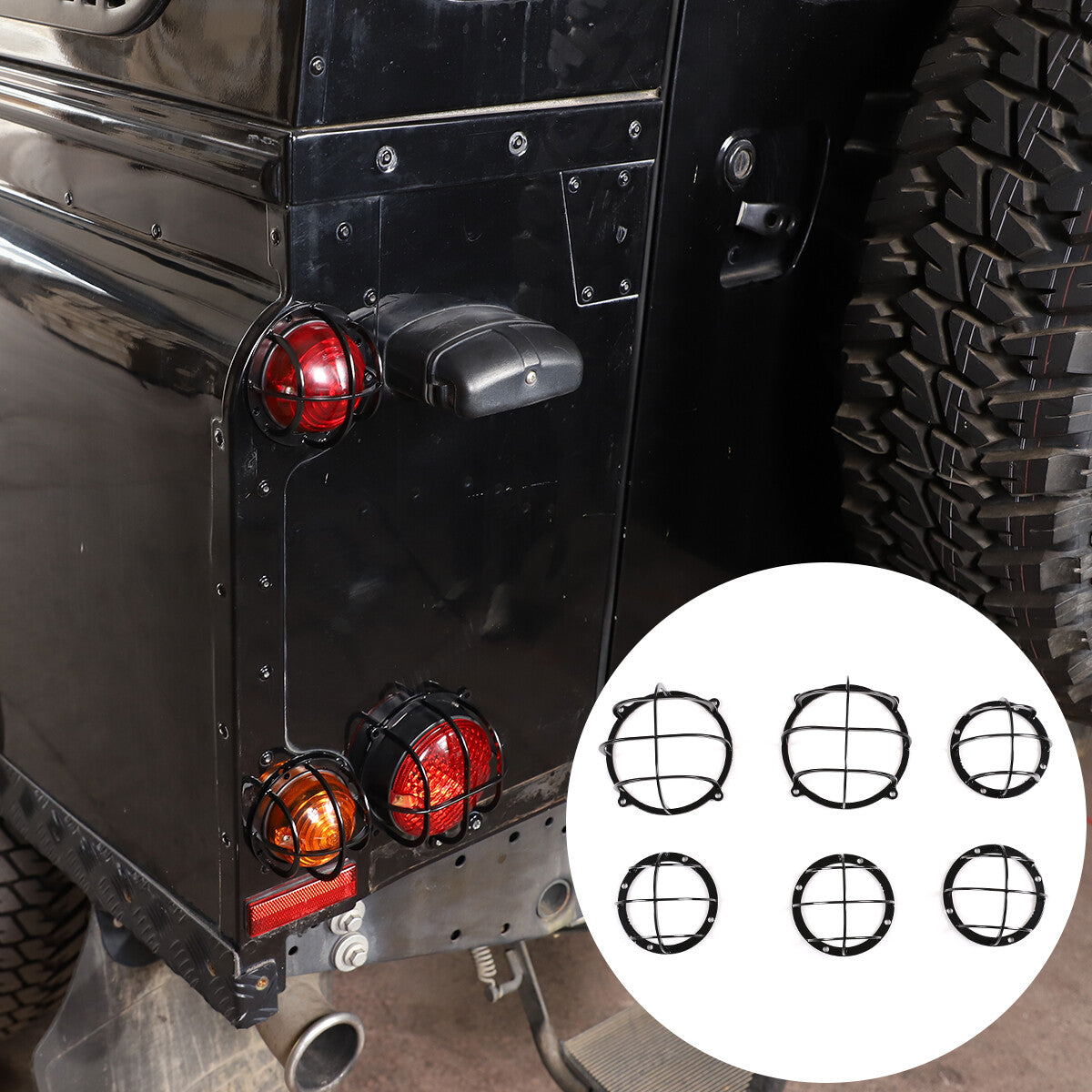 Taillight Cover Protection Grille Metal For Land Rover Defender 90 110 2004-19 1