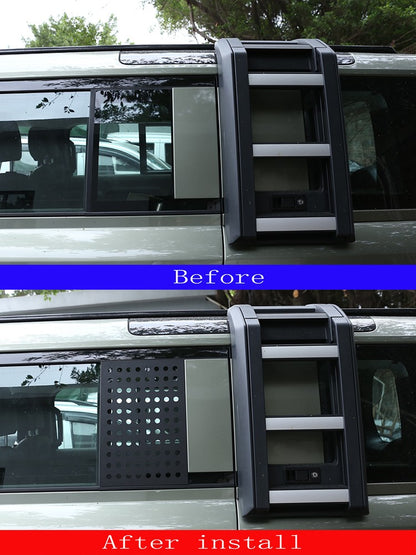 Black Aluminum Side Window Panel Trim For LR Defender L663 110 2020-2023 US 7