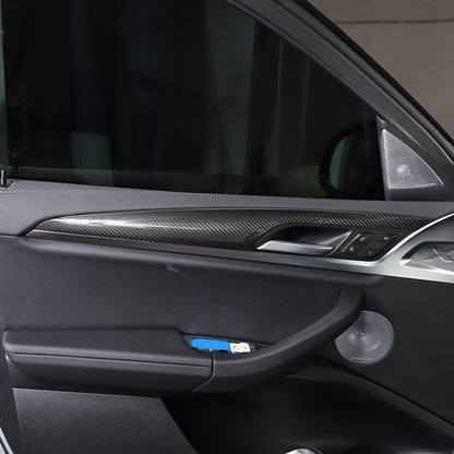 Real Dry Carbon Fiber Interior Door Panel Trim For BMW X3 G01 X4 G02 2018-2024 8