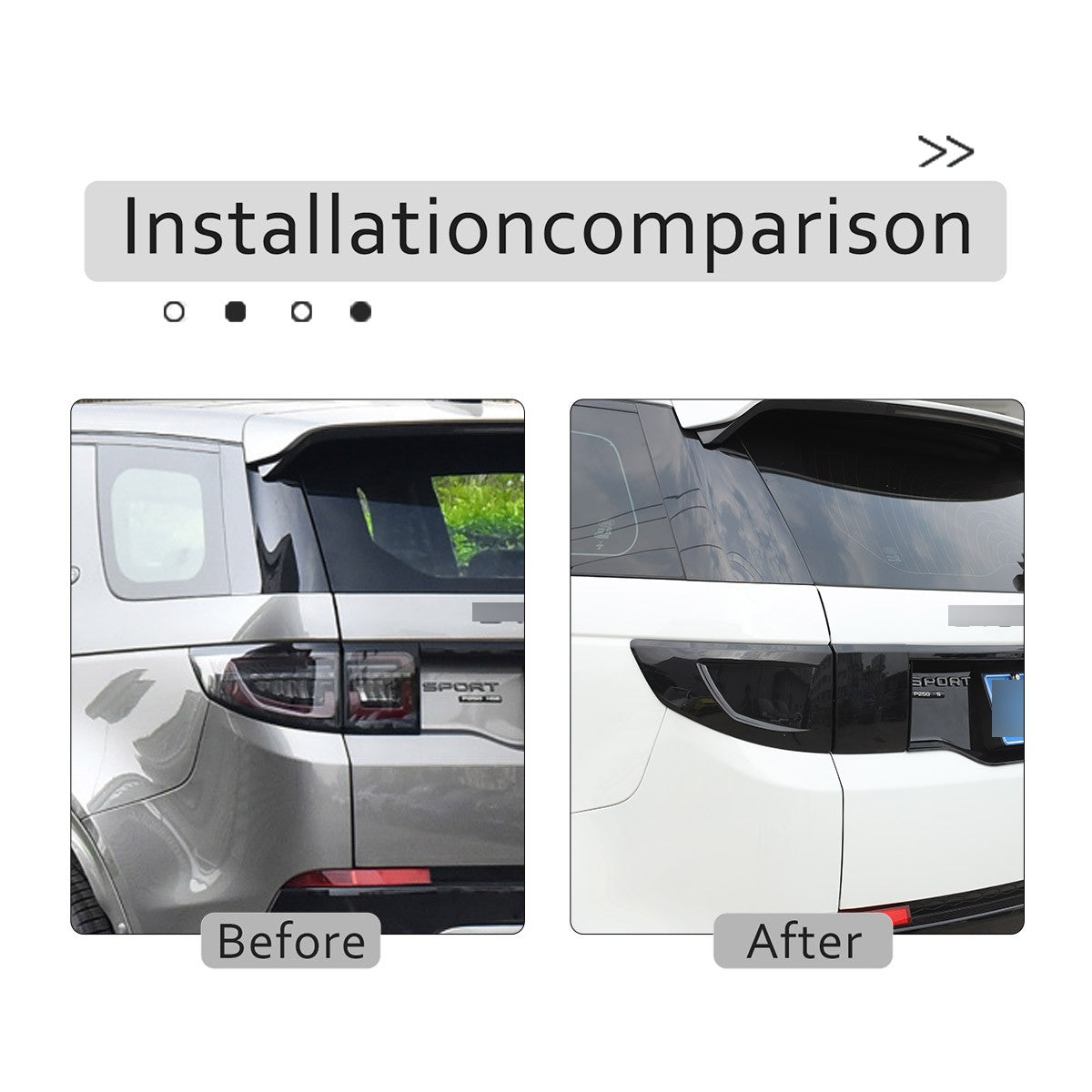 ABS Smoked Blackout Tail Light Covers For Land Rover Discovery Sport 2020-2022 13