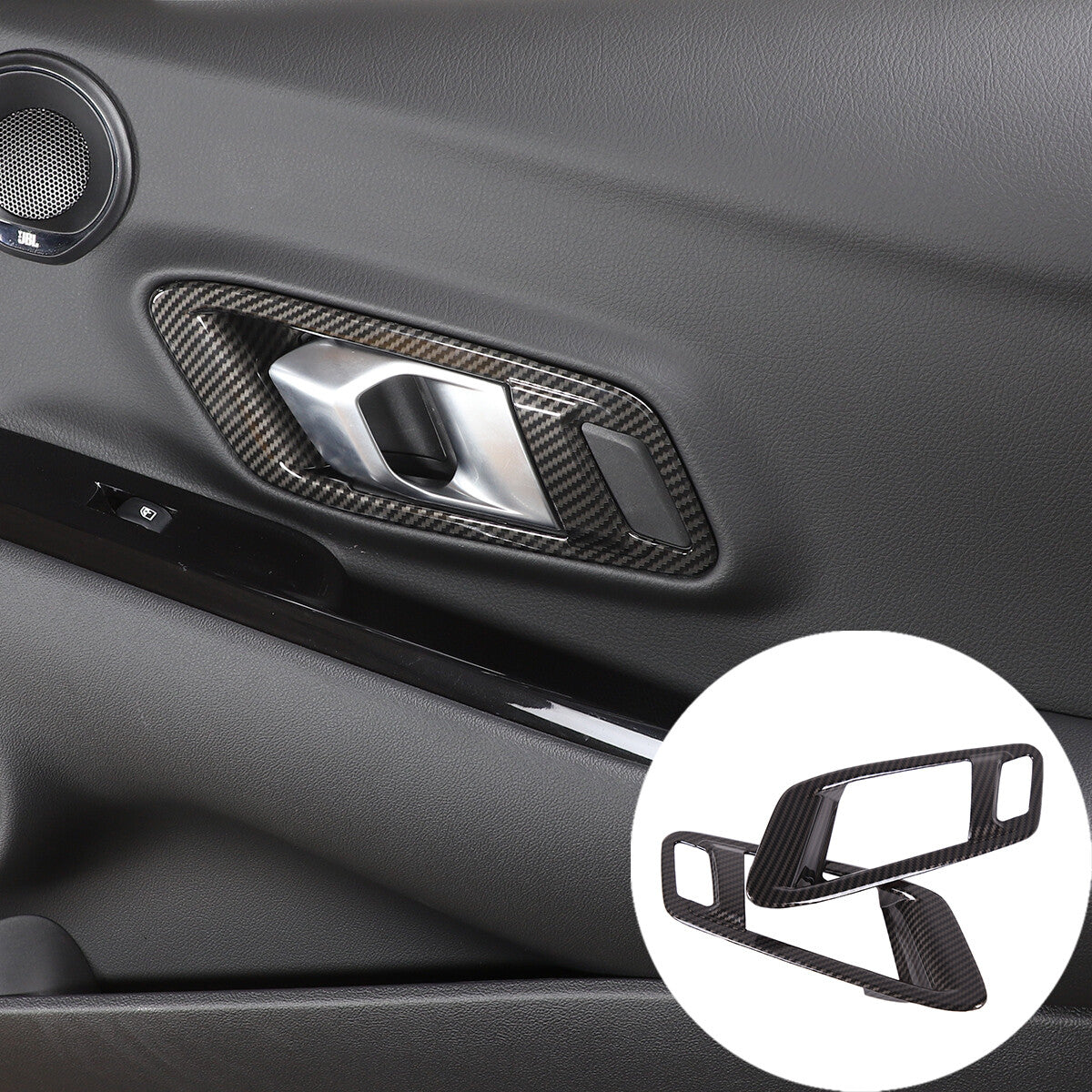 ABS Carbon Fiber Interior Door Handle Cover Trim Frame For Toyota Supra 19-24 1