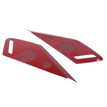Red Carbon Door Sound Speaker Cover Trim For Corvette C8 2020 2021 2026 2026 15