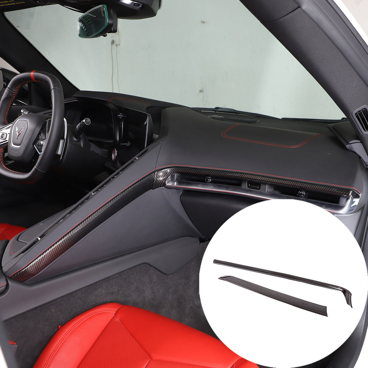 Carbon Fiber ABS Interior Full Decor Cover Trim Kit For Corvette C8 2020-2025 - Styles 21-25 41