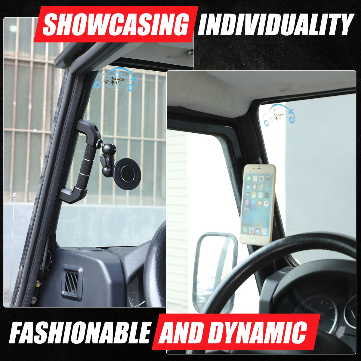 Replace Black A-Pillar Handle W/ Phone Mount For LR Defender L316 2004-2018 8