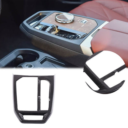 Real Carbon Fiber Center Console Gear Shift Frame Trim For BMW iX I20 2022-2024 16