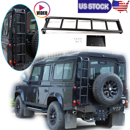 Rear Roof Rack Access Ladder Expedition Black For Land Rover Defender 2004-19 1