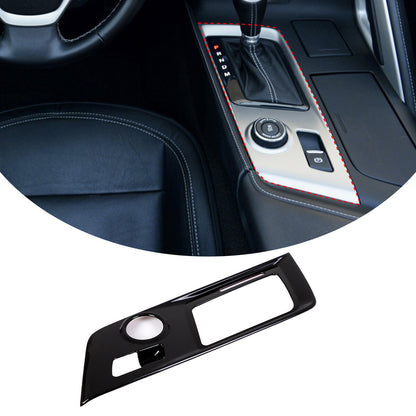 2pcs Glossy Black ABS Interior Gear Shift Panel Cover For Corvette C7 2014-2019 2