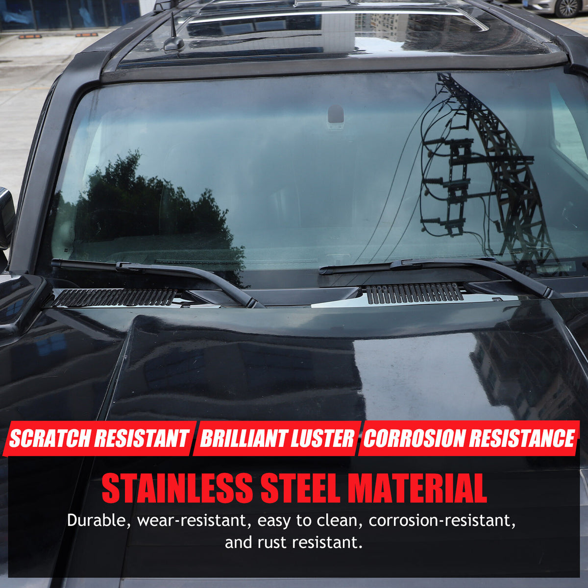 Front Engine Hood Air Outlet Vent Grooves Trim Cover For Hummer H3 2005-2009 US 6