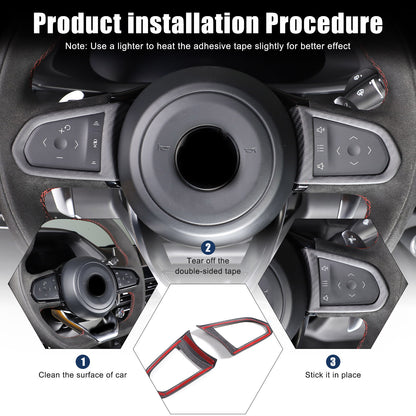 Matte Real Carbon Fiber Steering Wheel Button Cover Trim For Lotus EMIRA 21-25 10