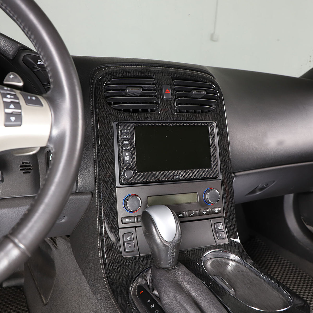 Real Carbon Fiber Center Navigation Screen Trim Cover For Corvette C6 2005-13 15
