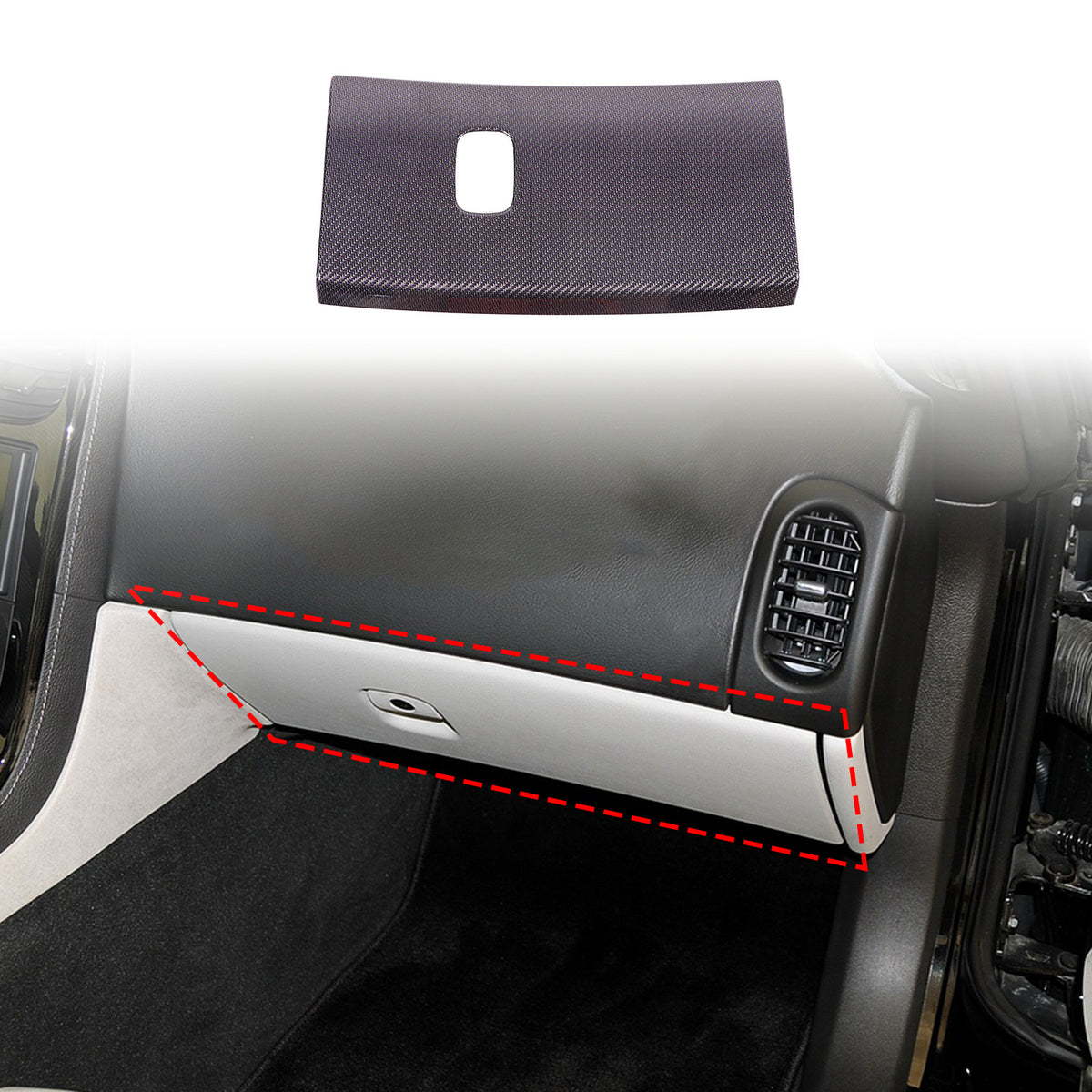 Real Carbon Fiber Co-pilot Storage Glove Box Cover For Corvette C6 2005-13 8