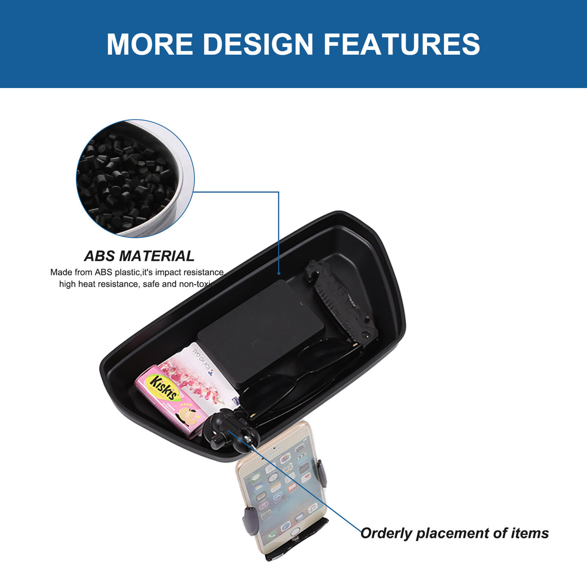 Wireless Dashboard Storage Tray Box Phone Holder For Nissan Frontier D41 2022-24 12