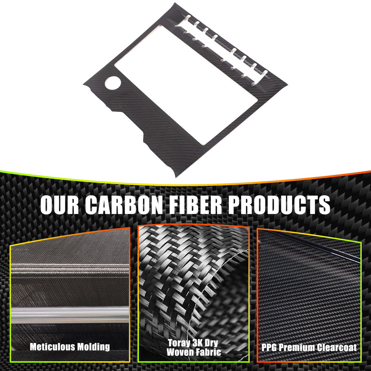 Matte Real Carbon Fiber Center Air Conditioning Trim for Lamborghini Urus 18-23 8