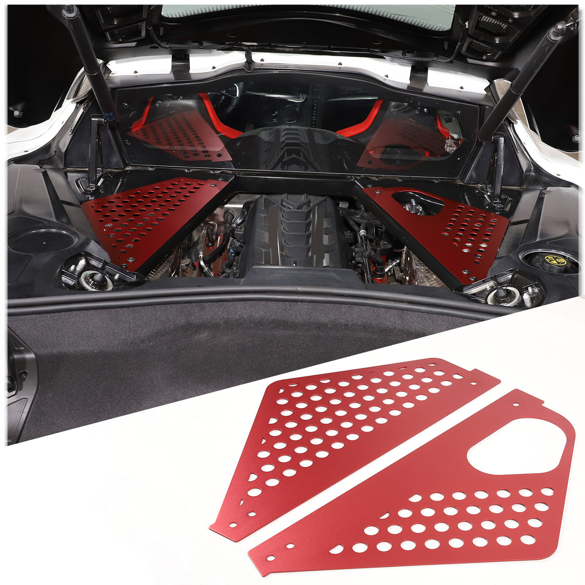 Aluminum Alloy Exterior Hood Engine License Plate Trim For Corvette C8 2020+ US - Variants 16-20 63