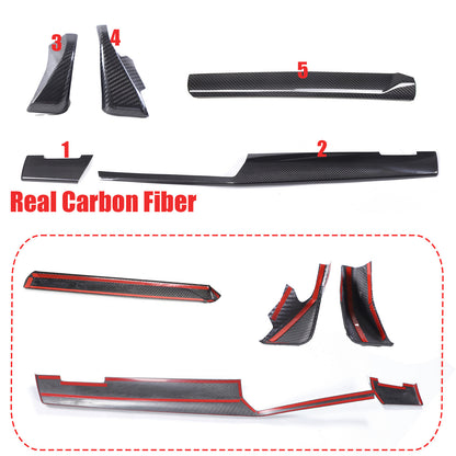 Real Carbon Fiber Center Co-pilot Dash Cover Trim Kit For BMW 5 Series G60 2024+ 3