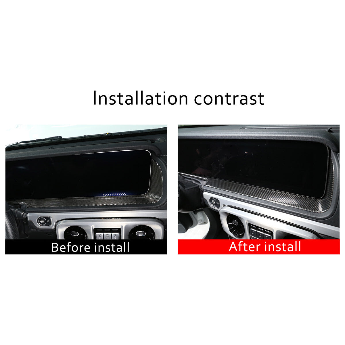 Carbon Fiber Dashboard Display Panel Trim For Mercedes Benz G Class W463 2019-20 9