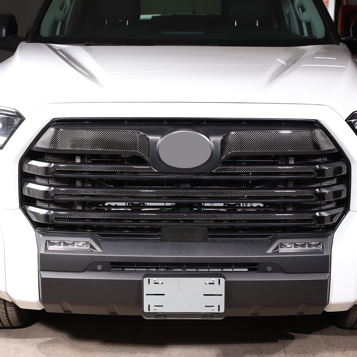 Carbon Fiber Front Grill Grille Inserts Cover Trim For Toyota Tundra 2022-23 7