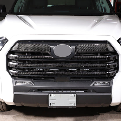 Carbon Fiber Front Grill Grille Inserts Cover Trim For Toyota Tundra 2022-23 7