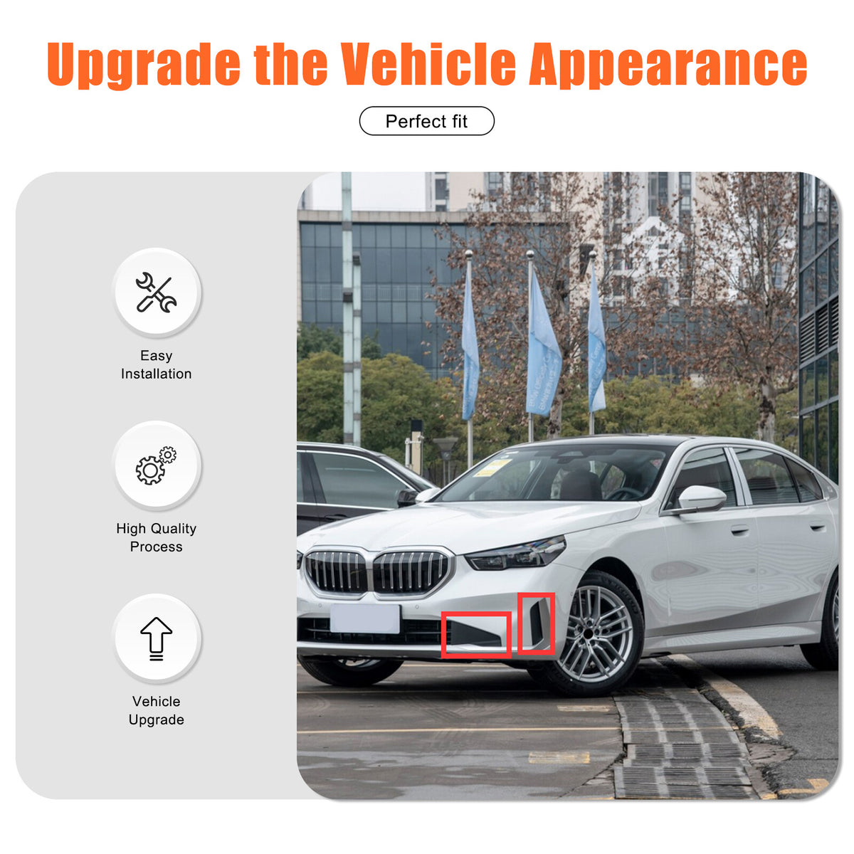 ABS Carbon Fiber Front Side Vent Fender Cover Trim For BMW 5 Series G60 i5 2024+ 5