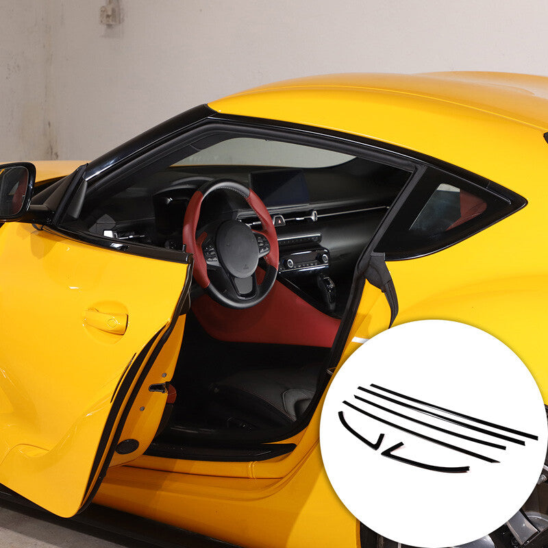 Matte balck Window Frame Trim Cover S. Steel 6 Pcs For Toyota Supra A90 2019-24 7