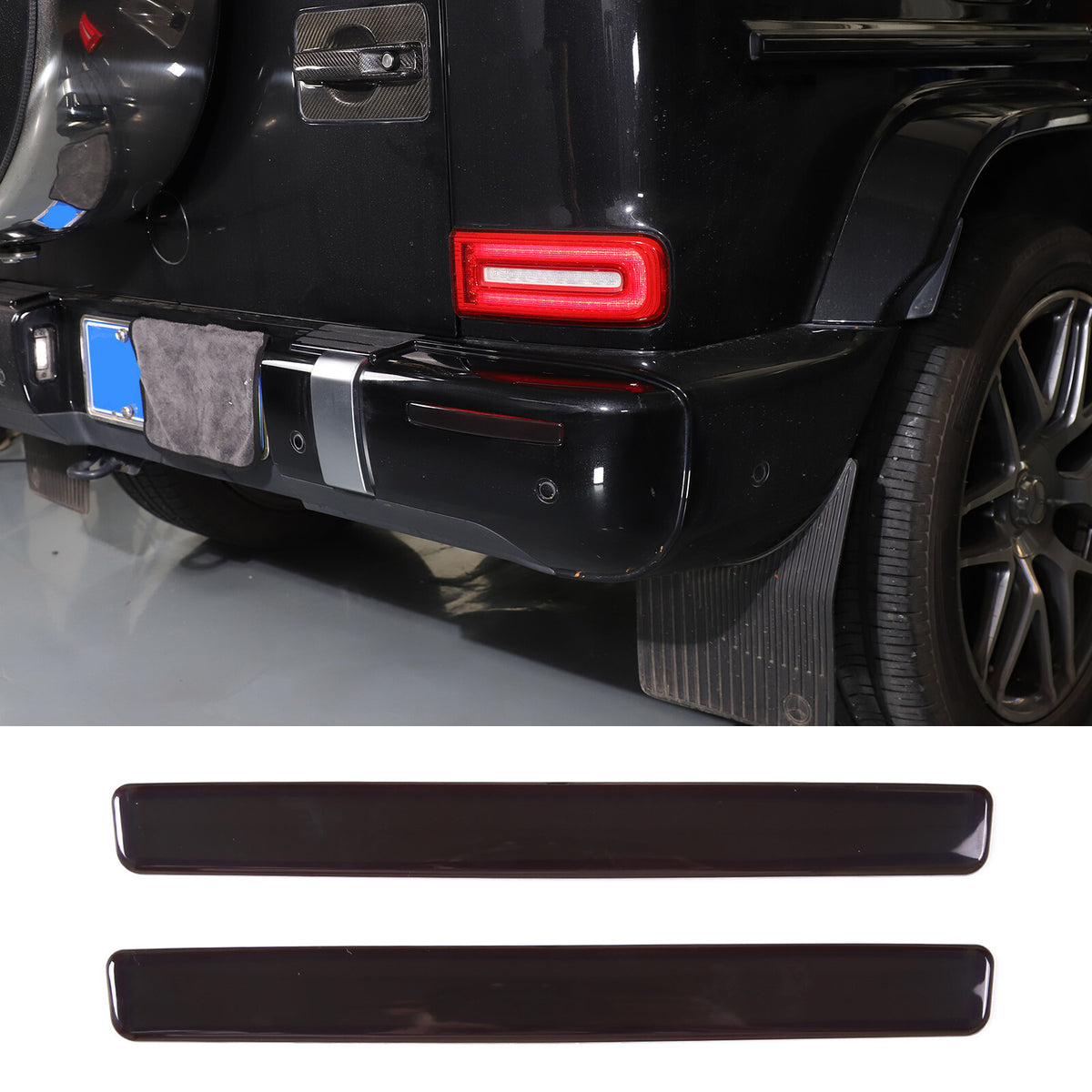 Rear Tail Light Hood Cover Trim Smoke black Kit For Benz G W464 G500 G63 19-23 12
