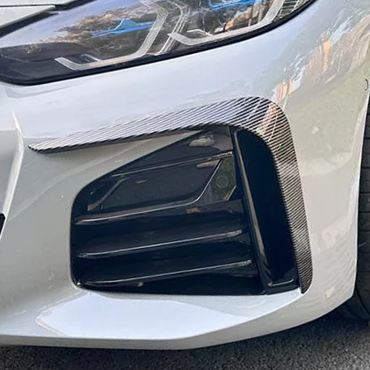 Carbon Fiber ABS Front Bumper Side Air Vent Trim For BMW G22 G23 M Sport 20+ 3