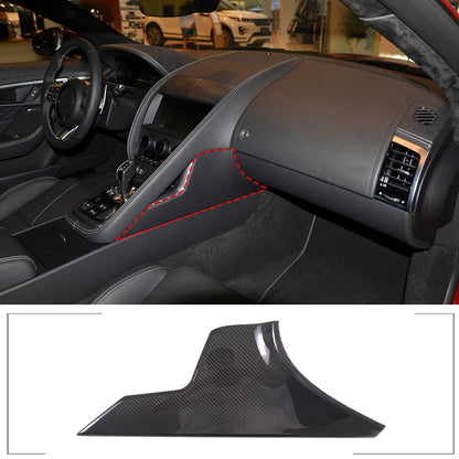 Real Carbon fiber Center Gear Shift Side Panel Trim For Jaguar F-TYPE 2013-2024 4