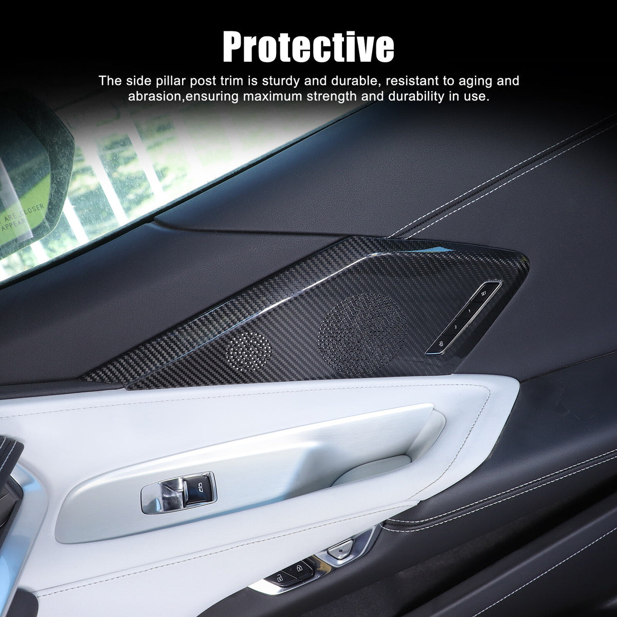 Real Carbon Door Speaker Cover Trim For Corvette C8 Z51 Z06 Coupe 2LT 3LT 20+ US 12