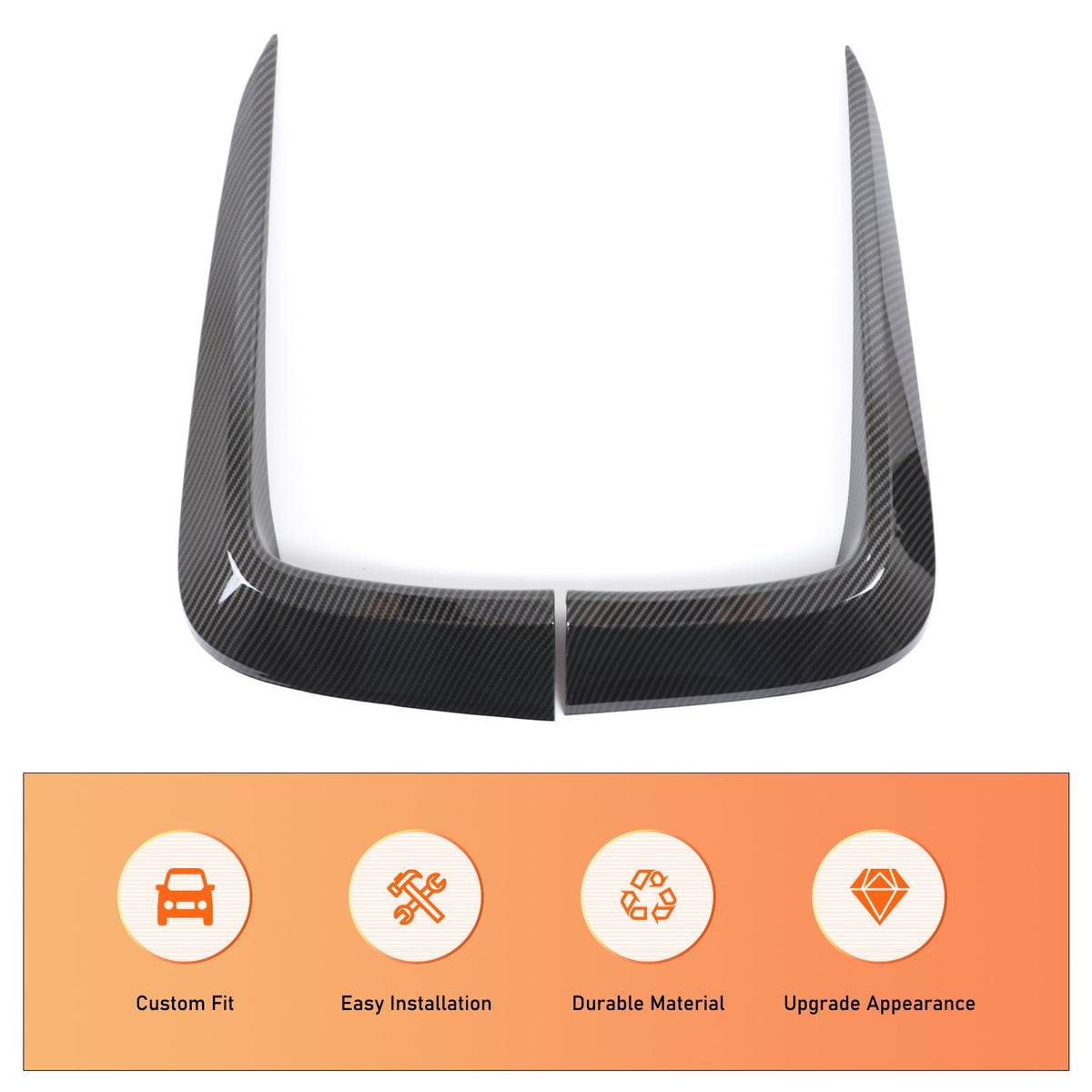 Carbon Fiber ABS Front Bumper Side Air Intake Trim For Honda Pilot 2015-2022 12