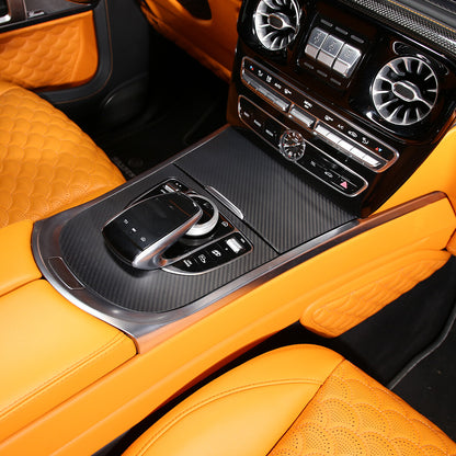 Carbon Fiber Central Gear Shift Panel trim For Mercedes Benz G Class 19-20 2