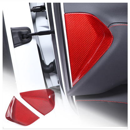 Red Carbon Fiber Dashboard Anti-collision Door Panel Trim Cover For Corvette C8 15