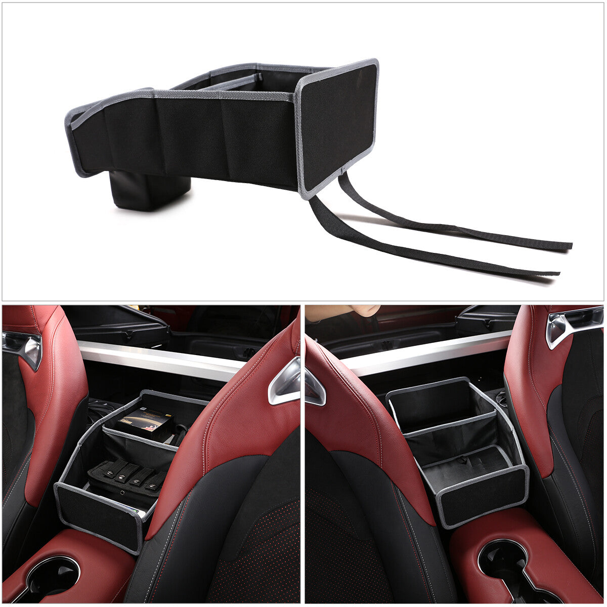 3PCS Black Seat Storage Car Seat Gap Catcher Box For Toyota Supra A8 2019+ 3