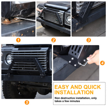 Black Bull Nudge Bar Bumper Guard A Bar For Land Rover Defender L316 2004-19 23