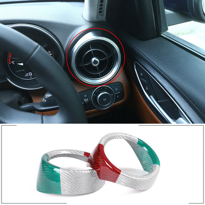 Carbon Fiber Side Air Vent Outlet Cover Trim For Alfa Romeo Stelvio 17-20 1